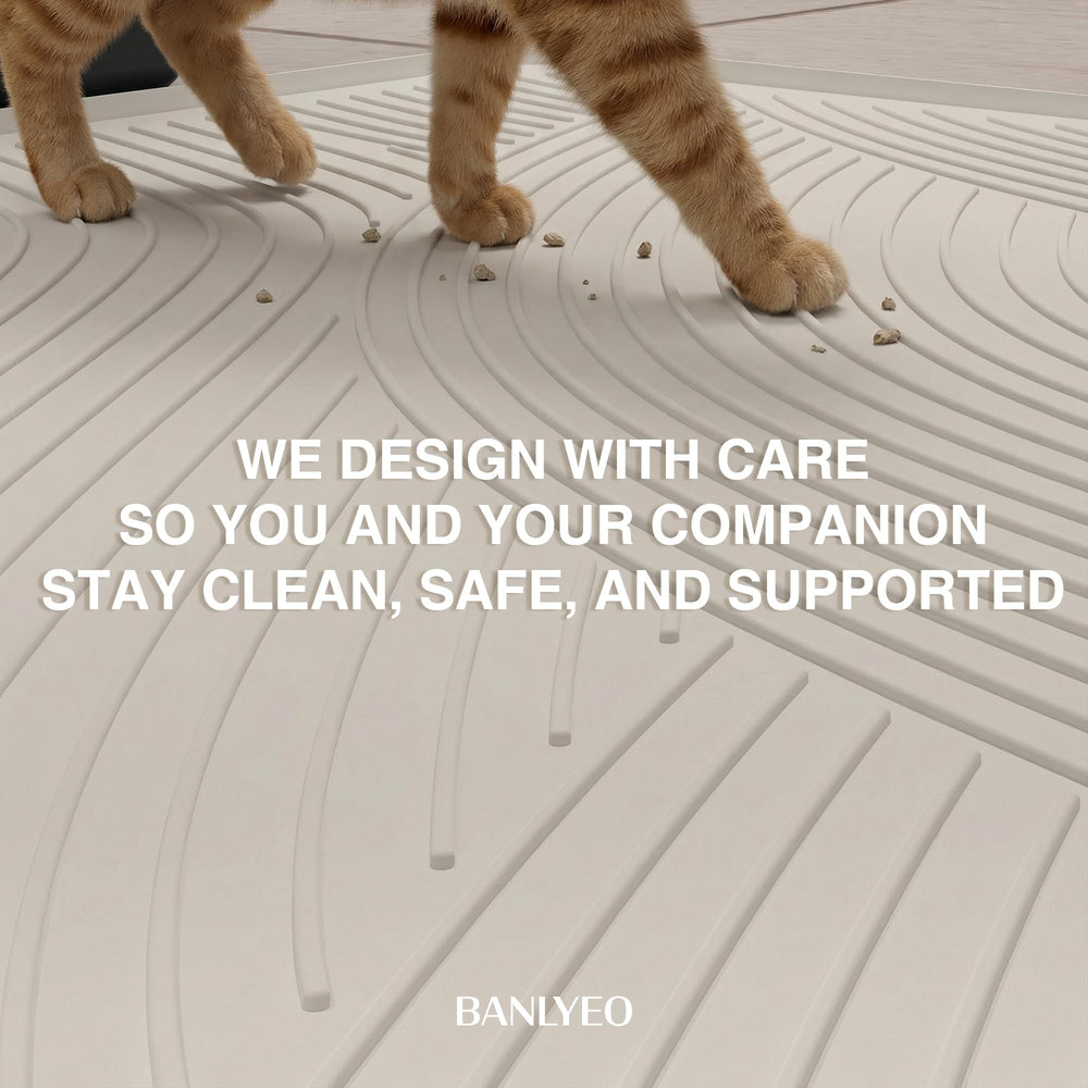 BANLYEO cat litter mat Raised Edge contains spills and litter