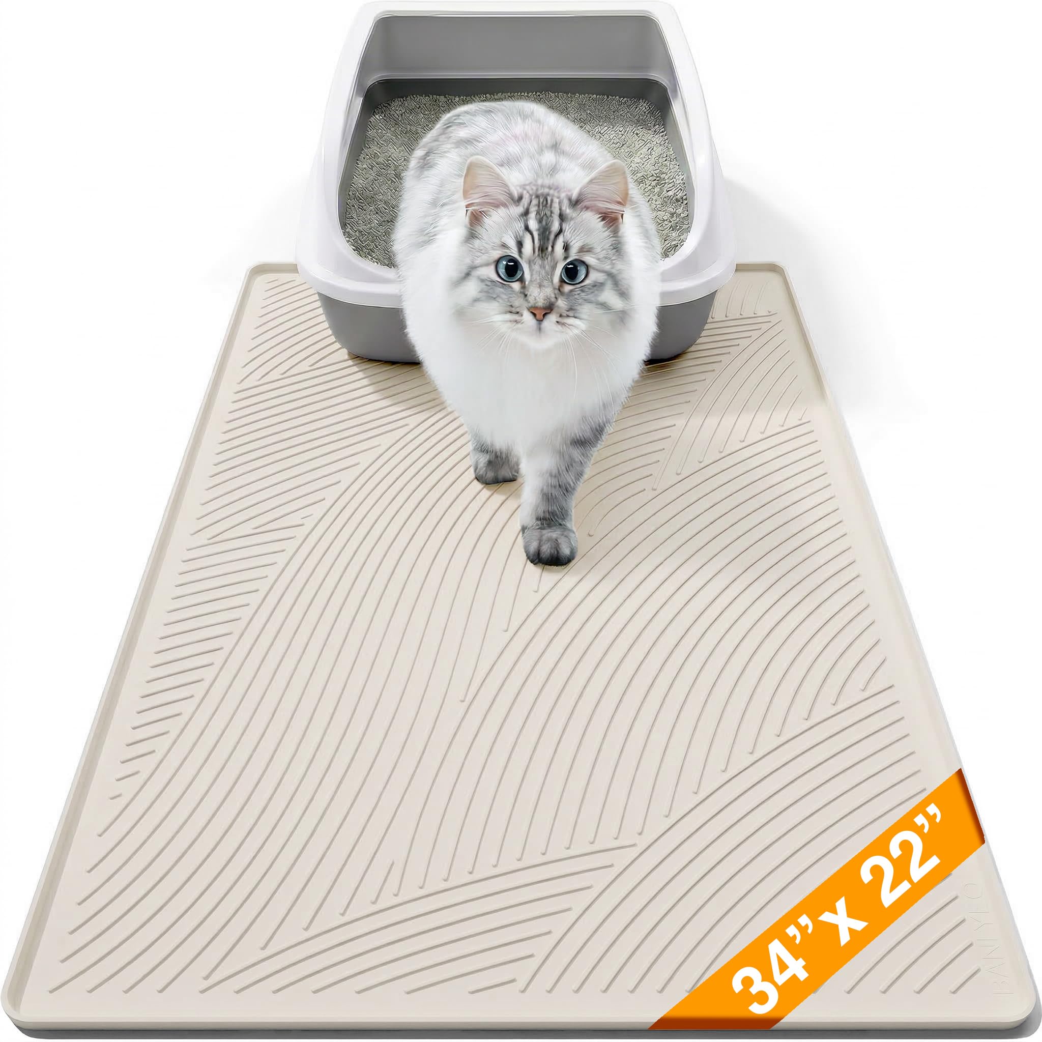 BANLYEO cat litter mat Waterproof protects floors and contains litter