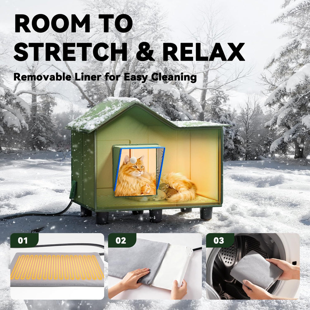Banxye cat shelter door flaps enabling easy, weather-resistant entry.