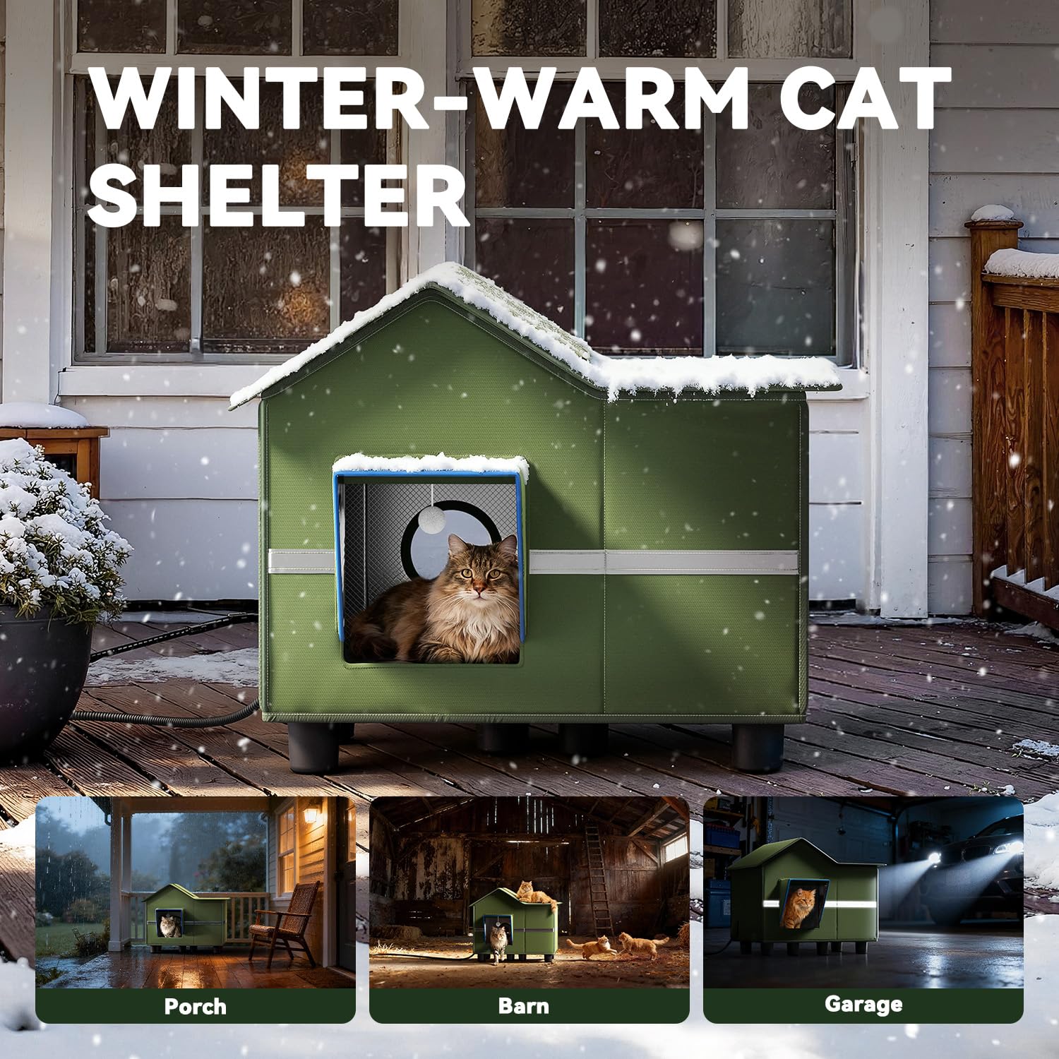 Banxye cat shelter skylight lets in natural light for a cozy nap.