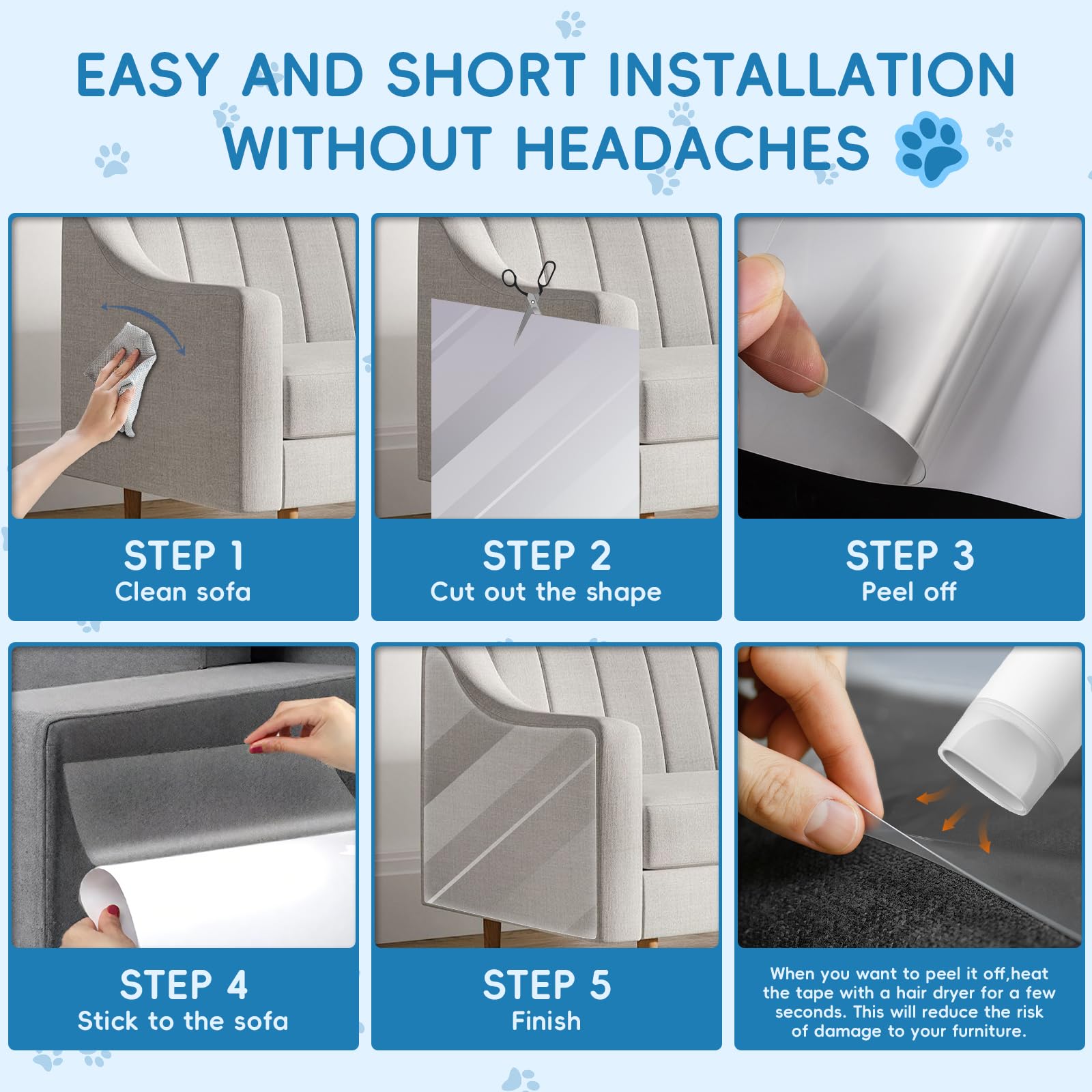 Baoant easy installation with cut-to-fit application on furniture.