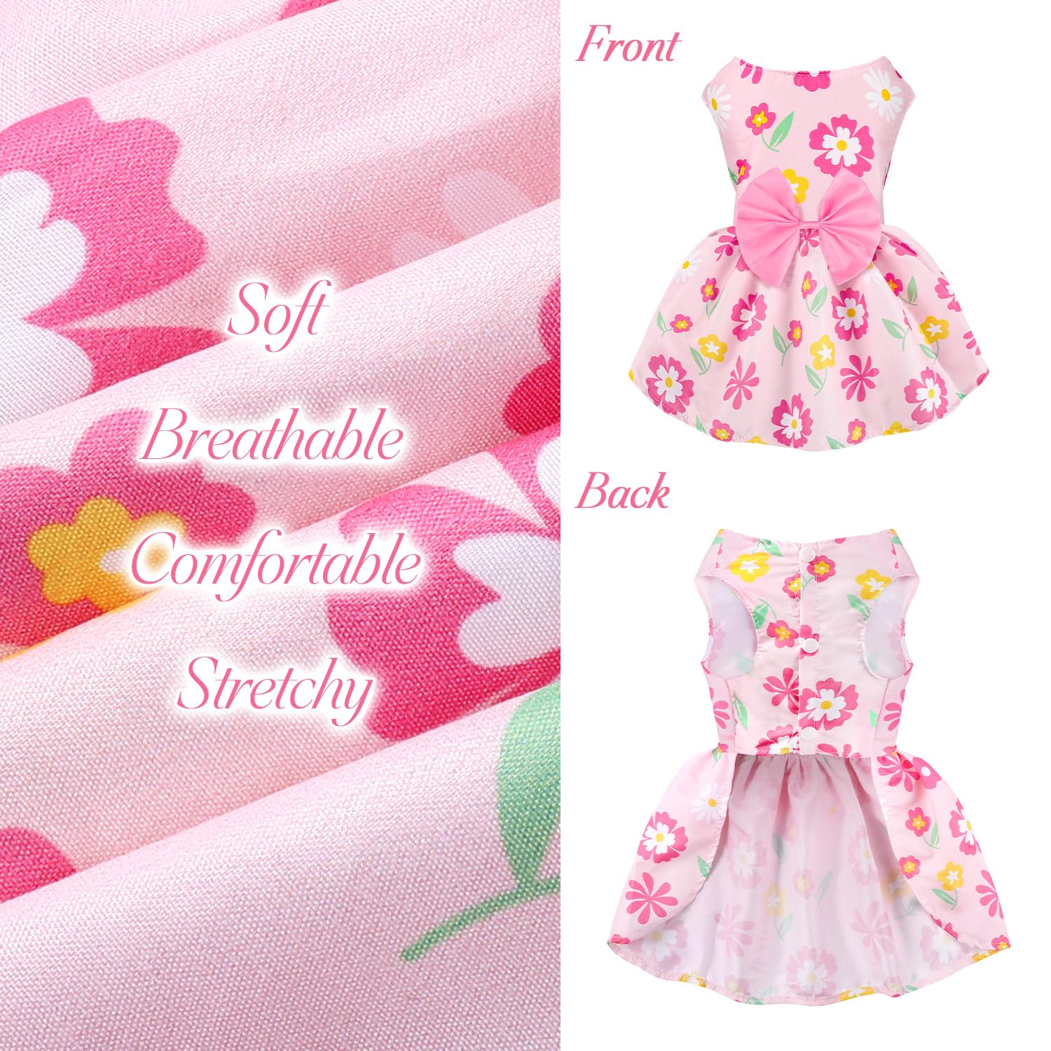 Baobecute bow-tie detail dress, a playful look for small dogs during gatherings.