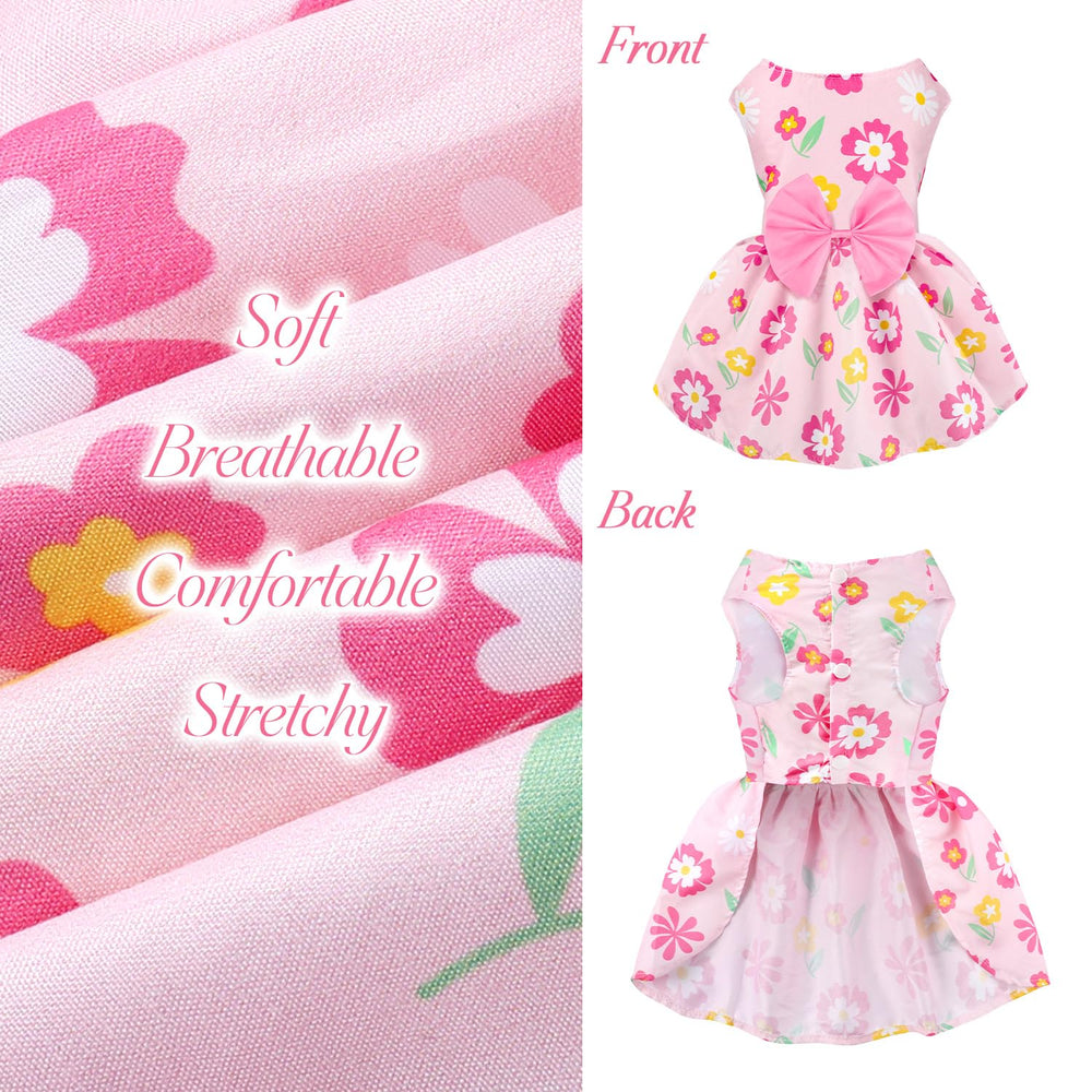 Baobecute bow-tie detail dress, a playful look for small dogs during gatherings.