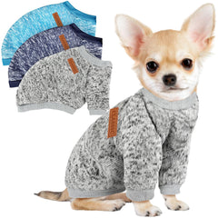 Baobicute 3-pack dog sweaters with soft fleece offer warm comfort for small dogs.
