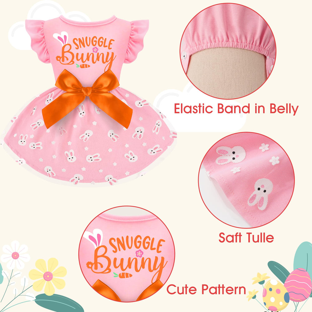 BAOBICUTE Easter ruffle dress on dogs for photos.