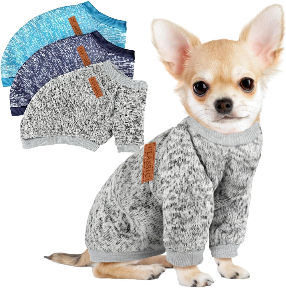 Baobicute dog sweater in winter soft design keeps small dogs warm.