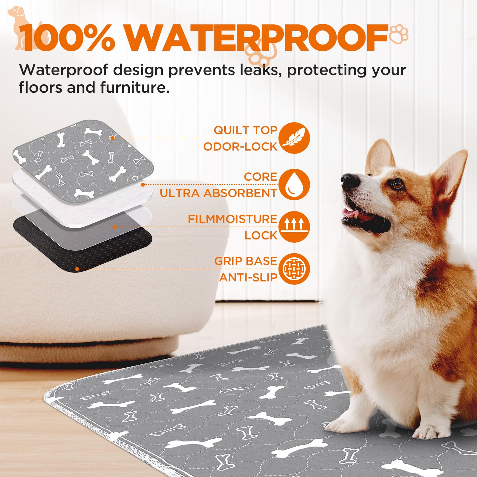 Baodan 4-layer absorbing pad dries quickly for comfortable use.