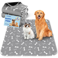 Baodan two-pack large gray dog pads pack-shot for easy storage and planning.