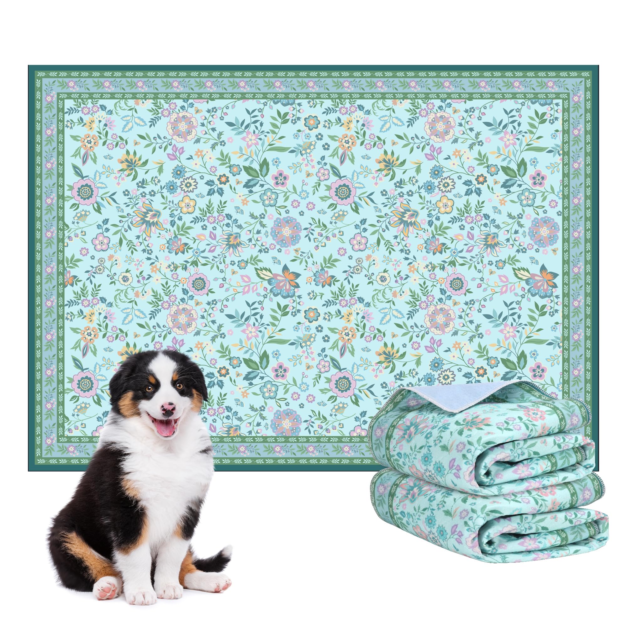 Baodan washable pee pad 36x48 with anti-slip base keeps floors dry