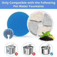 Baofum round 2L fountain filter delivers purified water for pets.