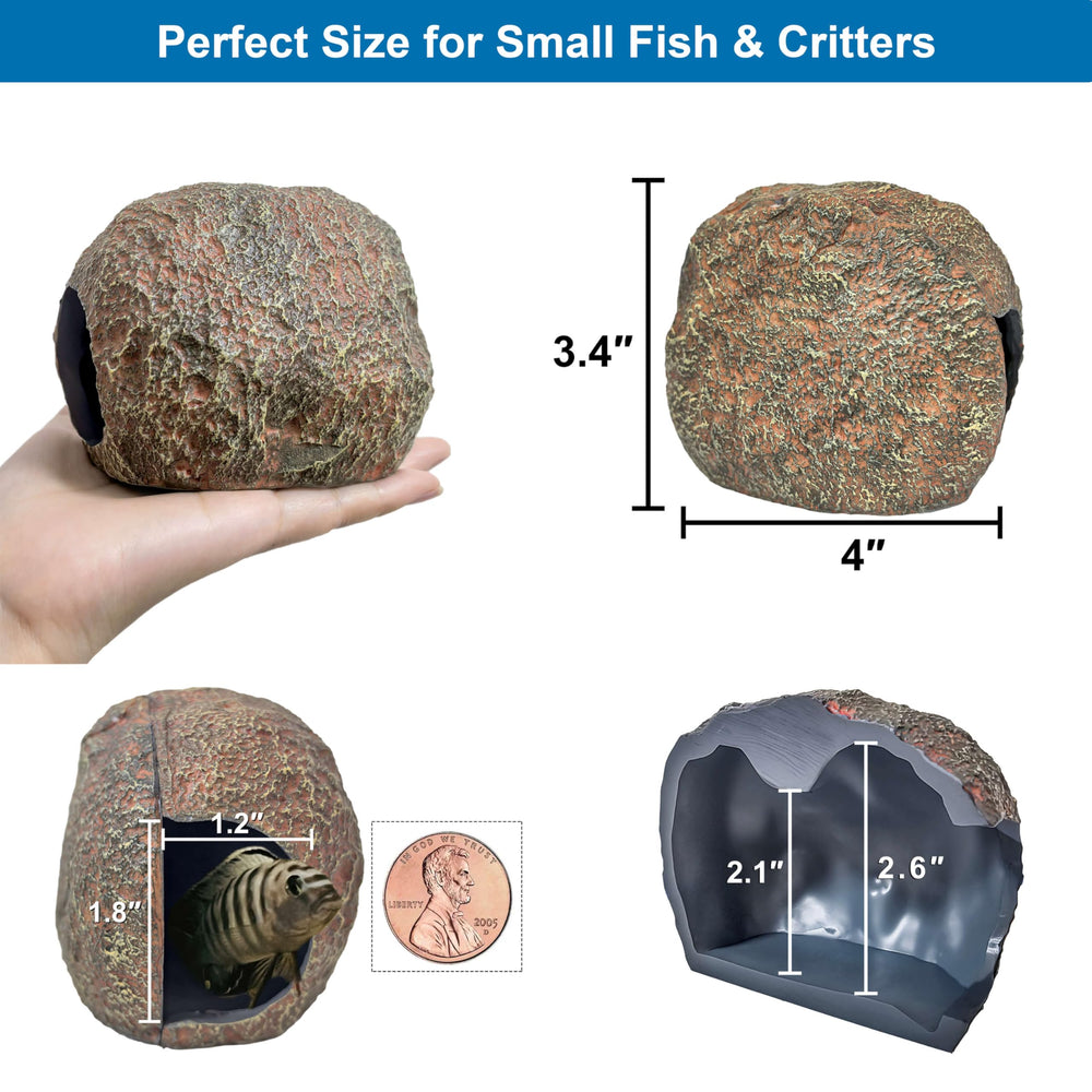 BaoZqua 3rd-Gen magnetic aquarium cave mounted view for top or mid placement