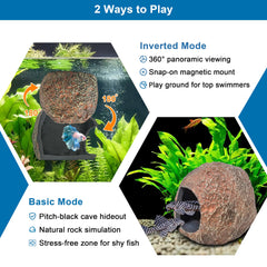 BaoZqua 3rd-Gen magnetic aquarium cave pleco use highlighting bottom-dweller retreat