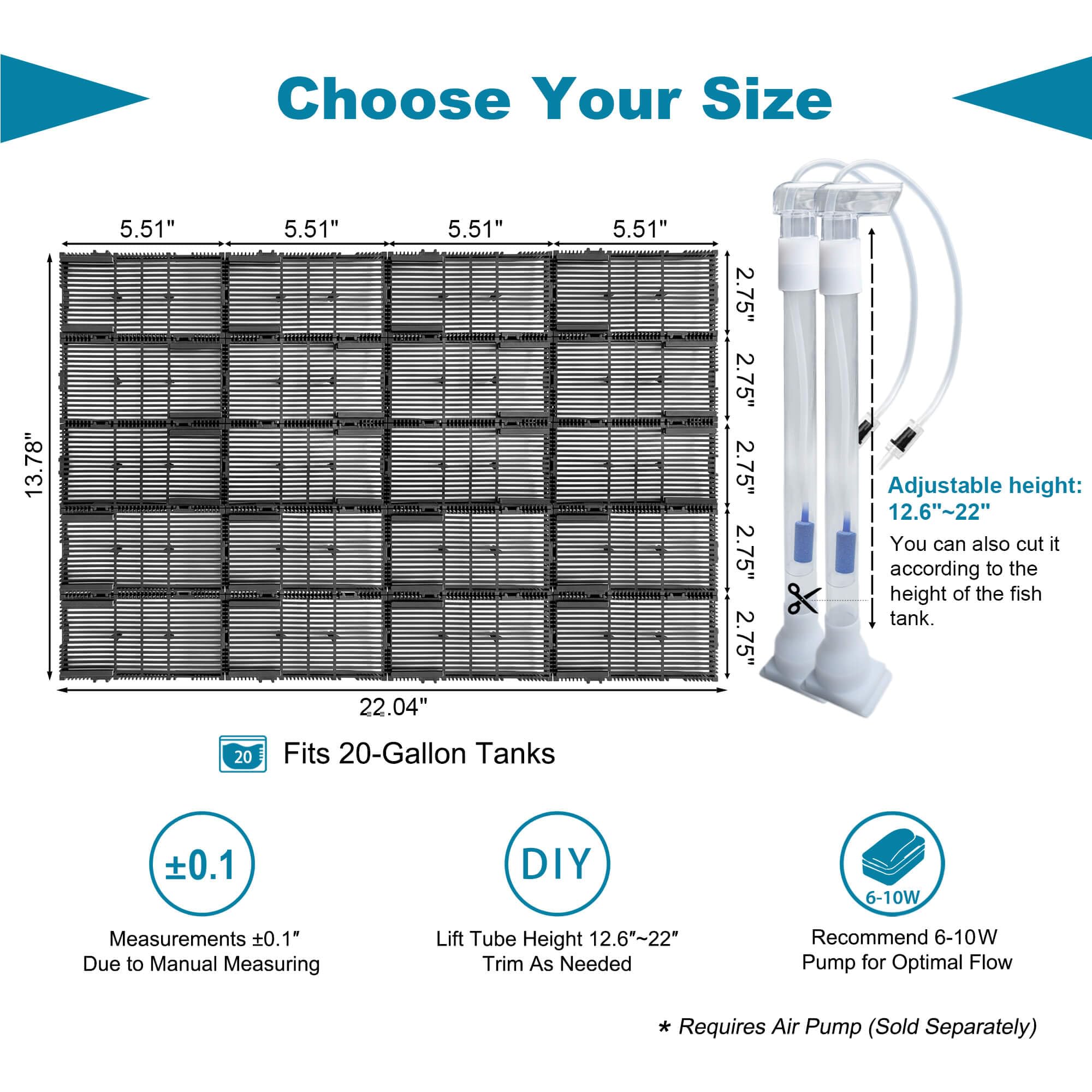 BaoZqua modular plates provide wide coverage for even water flow