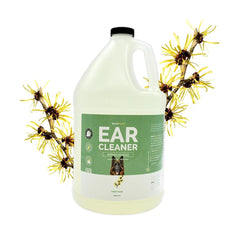 Bark 2 Basics dog ear cleaner bottle in a gallon size for easy daily use.