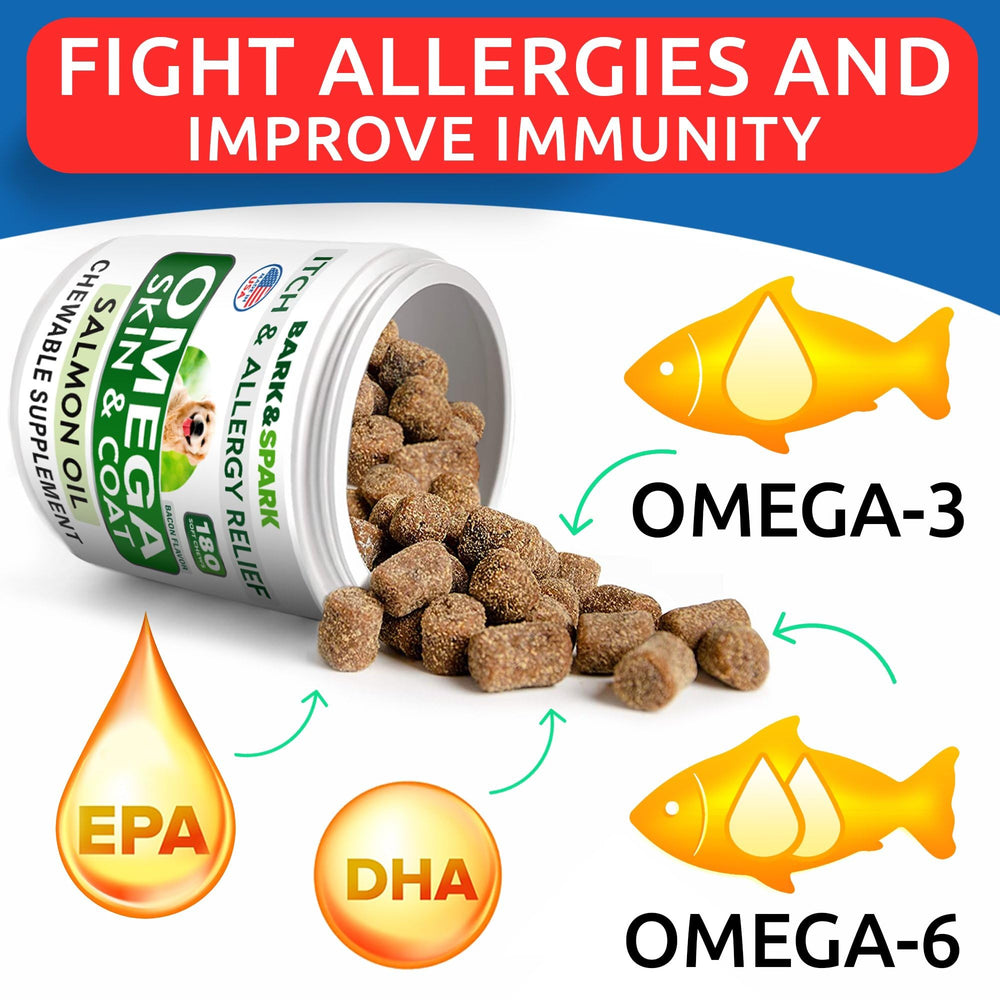 BARK&SPARK American-made Omega-3 treats with human-grade ingredients.