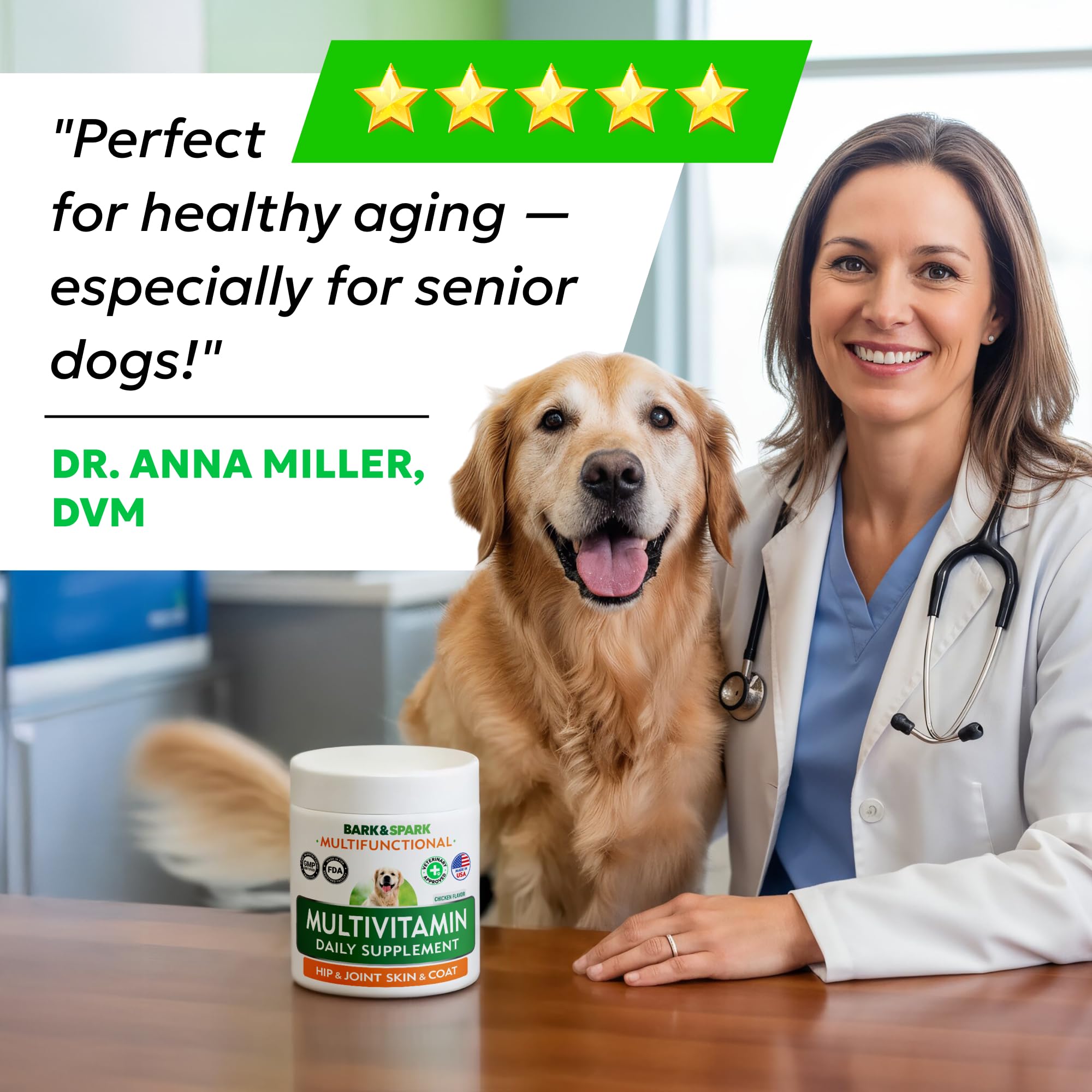 BARK&SPARK probiotic chews shown, supporting gut balance for dogs