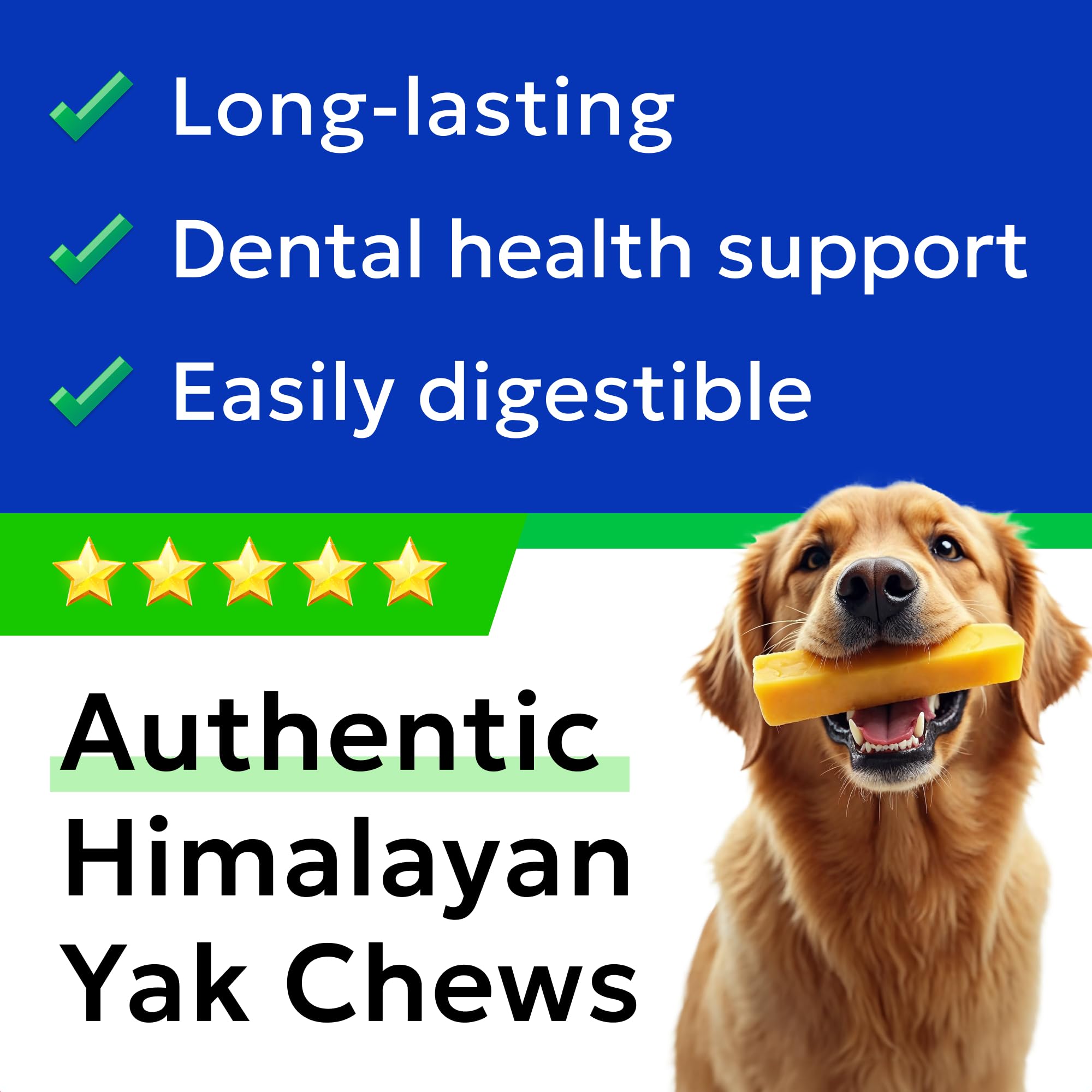 BARK&SPARK Yak Cheese Himalayan chews in use, dog enjoys chewing.