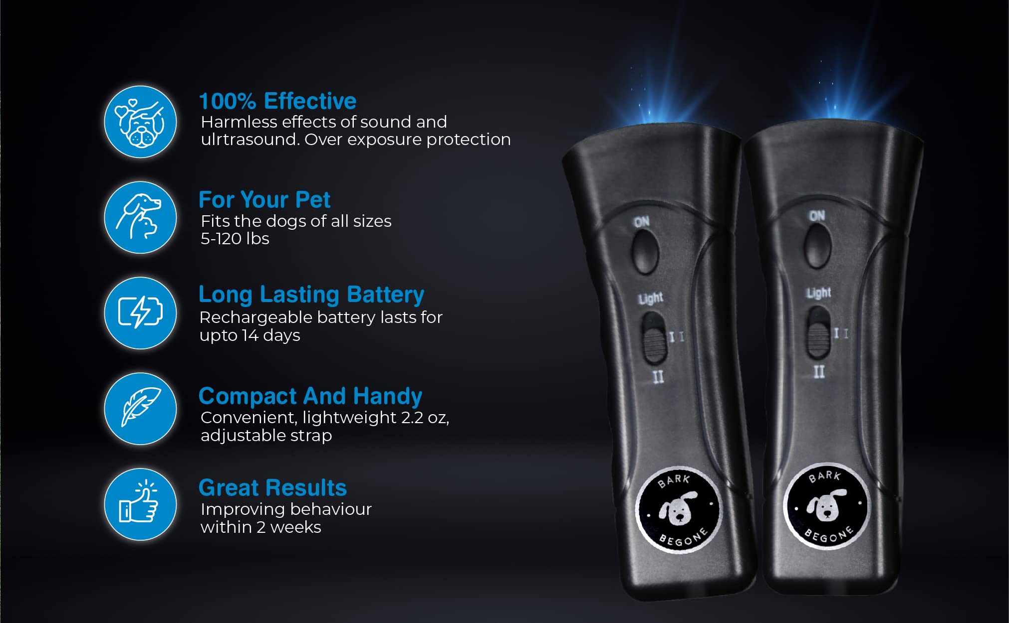 Bark Begone lightweight durable handheld trainer fits in your palm.
