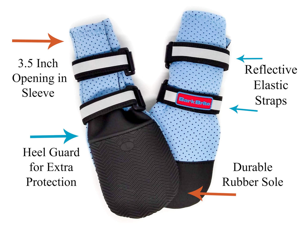 Bark Brite shields paws from hot surfaces and rough terrain.