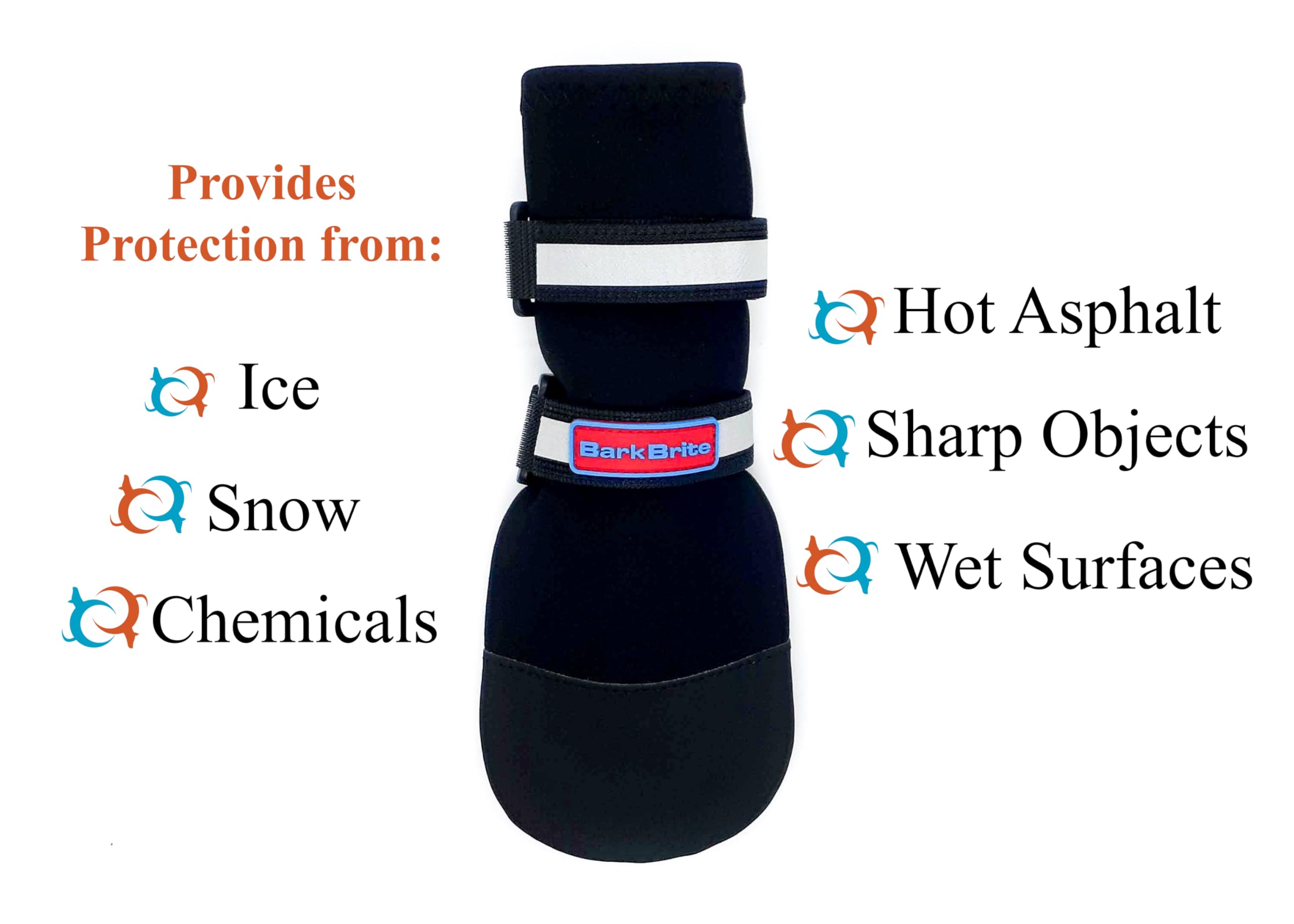 Bark Brite neoprene dog boots provide breathable comfort for daily wear.