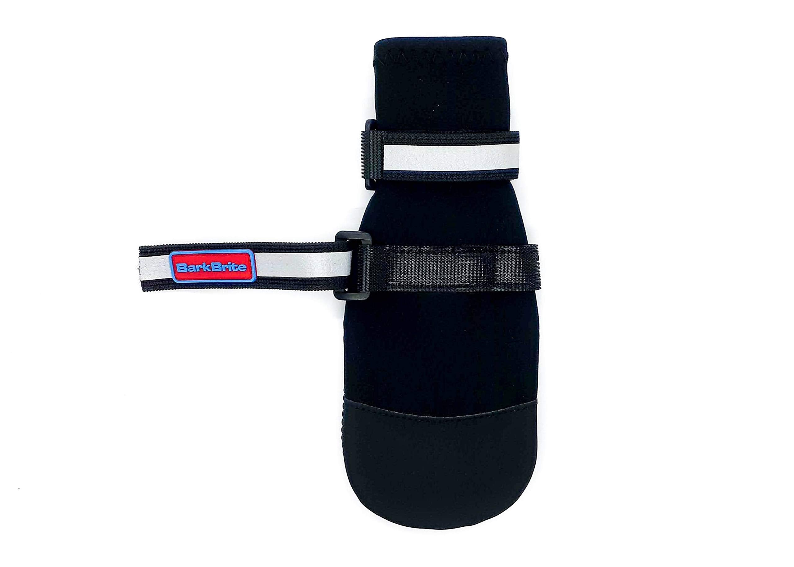 Bark Brite non-skid rubber soles improve traction on different surfaces.