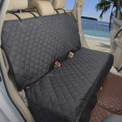 Bark Lover Deluxe backseat protector provides full coverage to shield car seats.