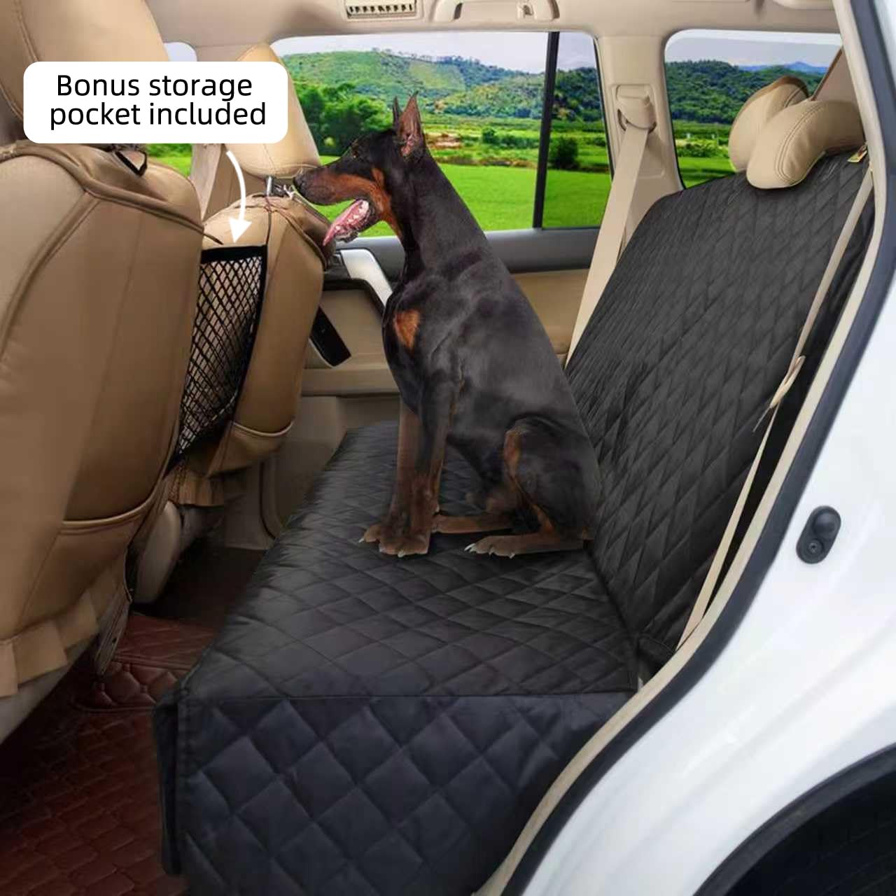 Bark Lover Deluxe waterproof fabric resists spills and claws during travel.