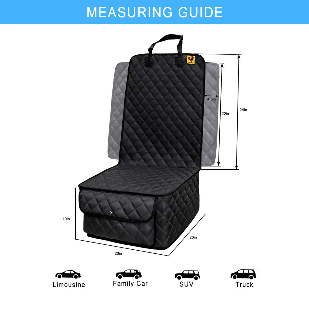 Bark Lover front-seat-cover-nonslip-back prevents shifting for safer driving.