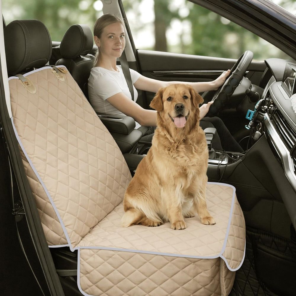 Bark Lover Front Seat Cover with side flaps guards edges during travels