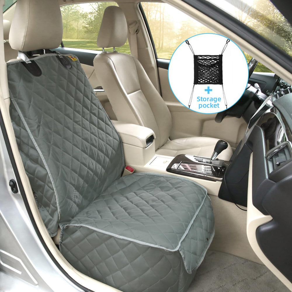 Bark Lover gray seat cover blends with interiors and protects against wear