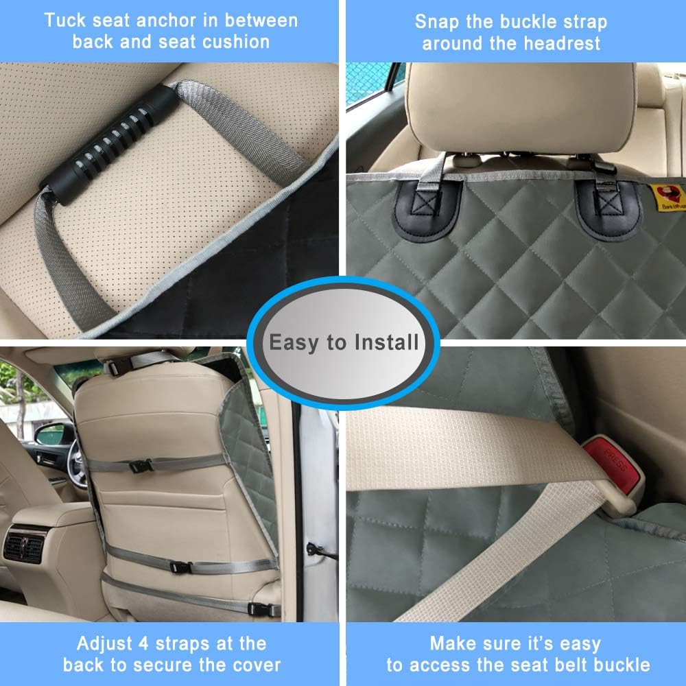 Bark Lover non-slip backing keeps the cover in place during bumpy rides