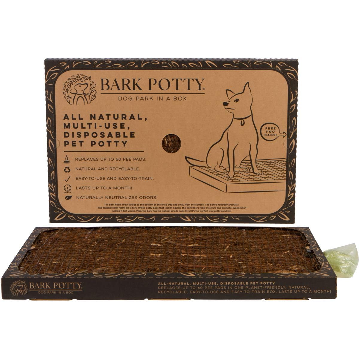 Bark Potty large tray setup for indoor use with leak-resistant design and easy cleanup.