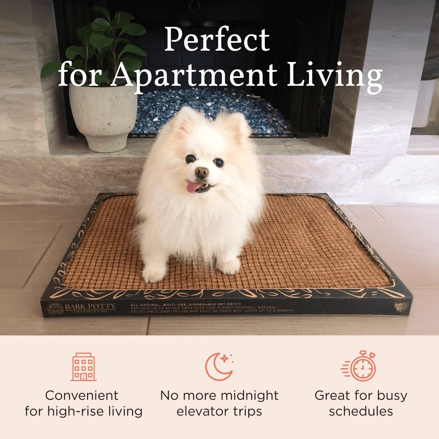 Bark Potty small-dog-size-24x16 showcases the Standard option for dogs under 25 pounds.