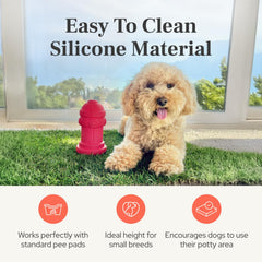 Bark Potty soft-silicone-construction closeup shows flexible material for small breeds