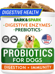 BARK&SPARK Probiotics for Dogs chew with chicken flavor supporting daily digestion.