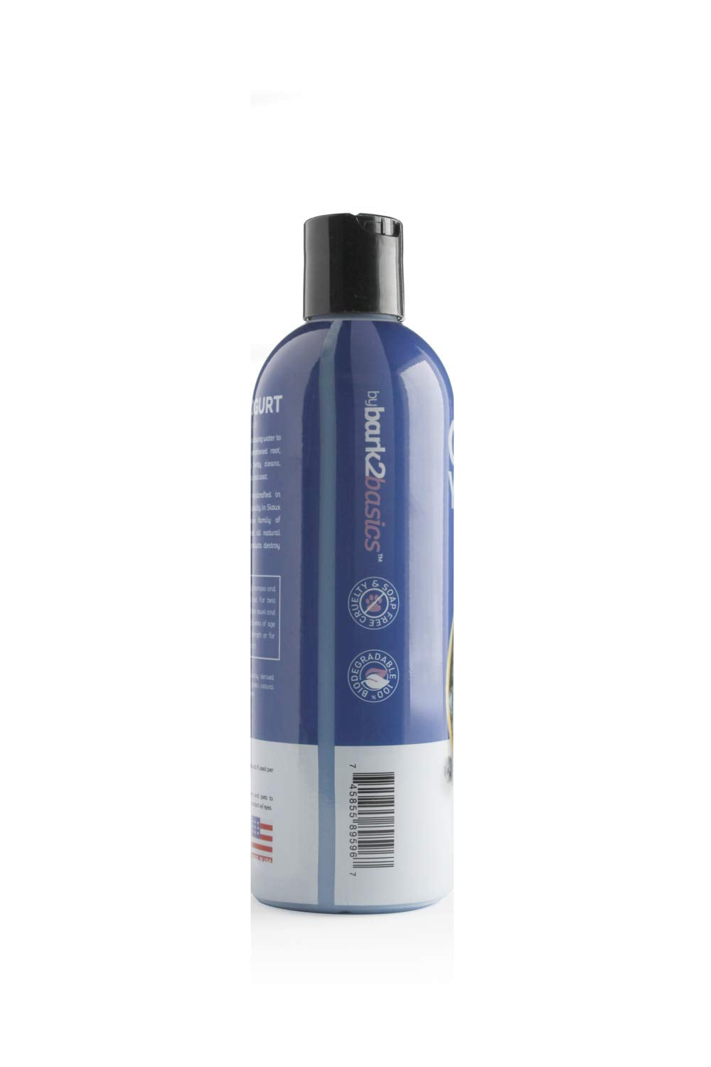 Bark2Basics shampoo label closeup highlights 16:1 concentrated formula