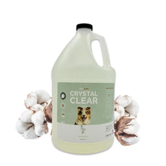 Bark2Basics Crystal Clear dog shampoo bottle front view for gentle, all-natural cleaning