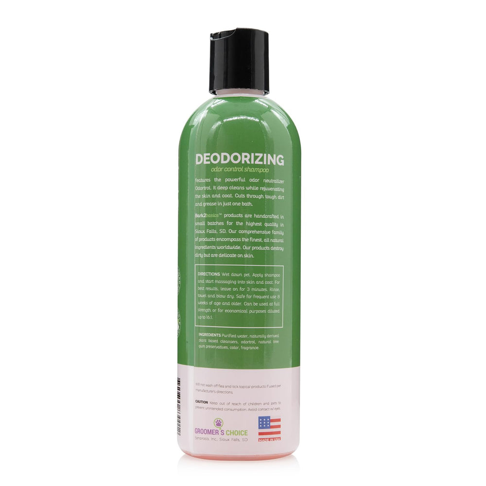 Bark2Basics deodorizing shampoo coat clean after bath, leaving soft, refreshed fur.