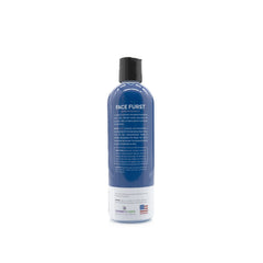 Close-up of tear-stain brightening with Bark2Basics Face Furst Scrub on white fur