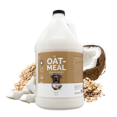 Bark2Basics Oatmeal Conditioner gallon packaging for at-home grooming.