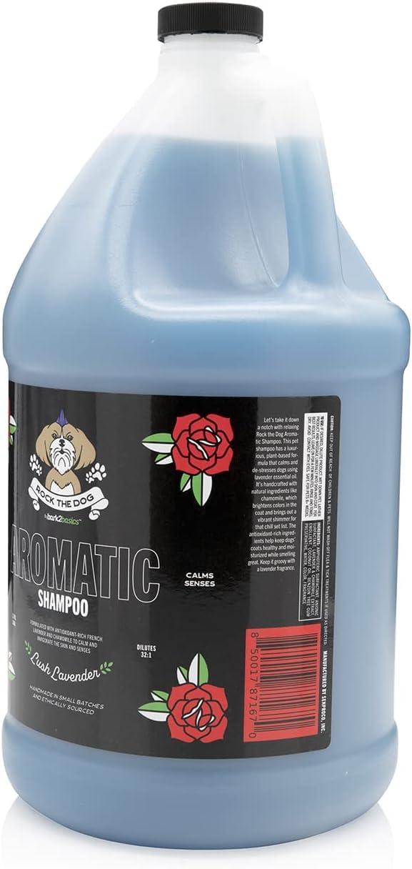 Bark2Basics shampoo with chamomile flowers highlights coat brightening and vibrant sheen.