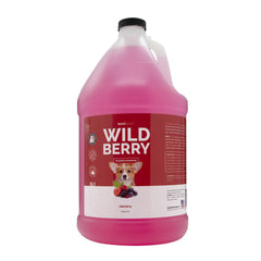 Bark2Basics Wild Berry dog shampoo bottle demonstrates gentle cleansing for sensitive skin.