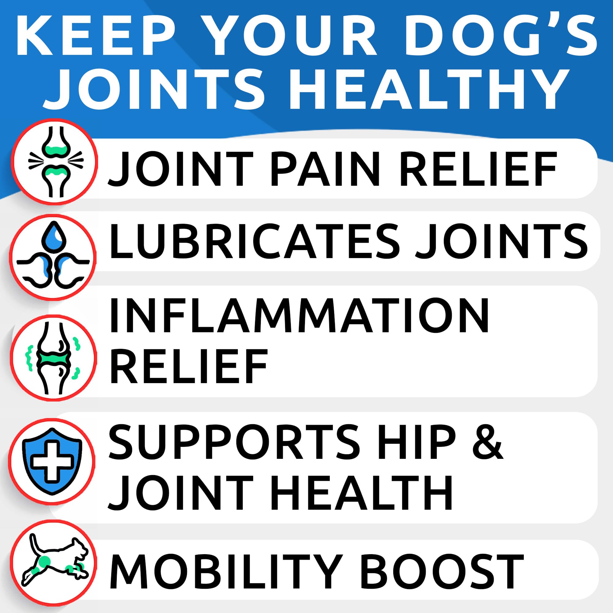 BARK&SPARK hemp chews bag label emphasizes glucosamine chondroitin and MSM benefits.