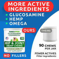 BARK&SPARK hemp chews closeup highlights 2-gram bite-sized treats for easy chewing.