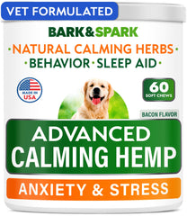 BARK&SPARK calming chews bottle image for anxiety relief in dogs