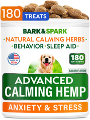 BARK&SPARK Advanced Calming Hemp Treats packshot showing soft chews for dog calmness