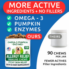 BARK&SPARK allergy chews hand view demonstrates convenient serving for multiple breeds.