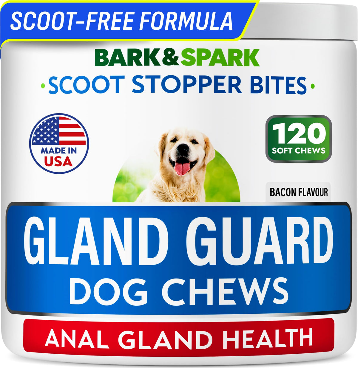 BARK&SPARK anal gland treats packaging shown for easy daily administration.