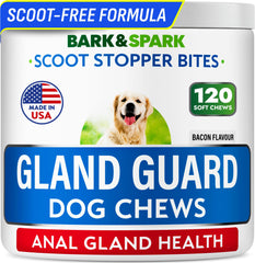 BARK&SPARK anal gland treats packaging shown for easy daily administration.