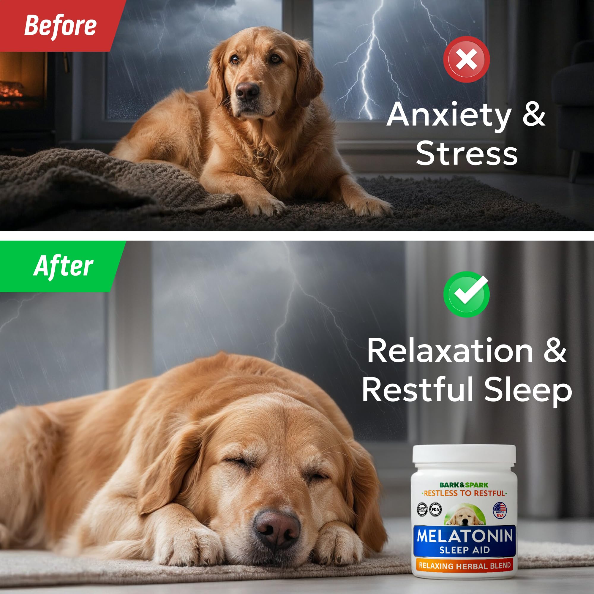 BARK&SPARK bacon-flavored melatonin chews highlighting tasty daily calming option.